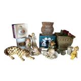 Neat Vintage Knick Knacks including Yellow Lefton Pixie Elf (Shelf Contents Only)