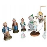 Vintage Knick Knacks including Porcelain Clown Figurines and More!
