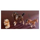 Neat Vintage Porcelain Horse and Puppy Figurines