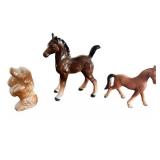 Neat Vintage Porcelain Horse and Puppy Figurines