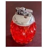 Wonderful Vintage Fenton Orange Glass Table Top Lighter (3.25" Tall) in Nice Condition