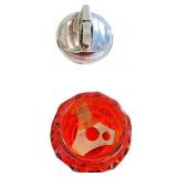 Wonderful Vintage Fenton Orange Glass Table Top Lighter (3.25" Tall) in Nice Condition