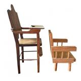 Vintage Pair of Wooden Doll Chairs in Good Condition