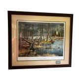 Museum Sealed Ken Zylla Signed and Limited Edition (147/777) "After the Storm" - Mallards Art Print with Printing Plate Piece in a 30" x 34" Frame