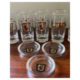 Vintage MCM Glass Tumblers including Farmer