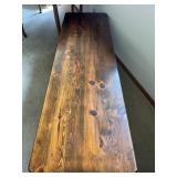 Vintage Solid Wood Table Bench with Custom Keyboard Tray Assembly (72" x 17" x 21") - BRING HELP TO MOVE