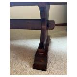 Vintage Solid Wood Table Bench with Custom Keyboard Tray Assembly (72" x 17" x 21") - BRING HELP TO MOVE