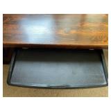 Vintage Solid Wood Table Bench with Custom Keyboard Tray Assembly (72" x 17" x 21") - BRING HELP TO MOVE