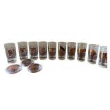 Vintage MCM Glass Tumblers including Farmer