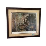 Museum Sealed Ken Zylla Limited Edition (147/777) and Signed "Aloft at St. Croix" - Ruffed Grouse Art Print & Printing Plate Piece in 29.5" x 34" Frame