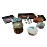Neat Vintage Collectible Tins, Music/Powder Box/MCM Serving Trays and More!