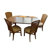 Vintage MCM Oval Dining Room Table with 4 Chairs (42" x 64.5") - BRING HELP TO REMOVE