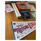 Minnesota Twins Memorabilia including 1991 Playoff Roster Posters, Homer Hanky