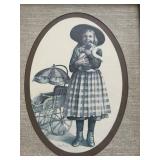Vintage Joanne Thompson Art Prints in 13.5" x 17.5" Frames