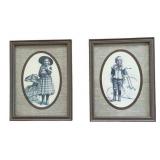 Vintage Joanne Thompson Art Prints in 13.5" x 17.5" Frames