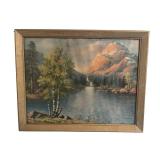 Vintage Framed Art Print (Artist Conrad) - 19" x 24"