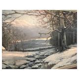 Vintage Robert Wood Art Print in 28" x 52" Frame