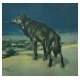 Vintage Lone Wolf Art Print in 8.75" x 12.75" Frame