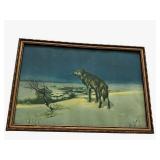 Vintage Lone Wolf Art Print in 8.75" x 12.75" Frame