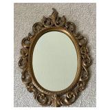 Vintage Burwood Products Syroco Ornate Wall Mirror & Pair of Syroco Wall Sconces