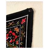 Vintage Vibrant Velvet-Like Pheasants Wall Tapestry (39" x 55") in Good Condition