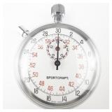 Sportcraft  7 Jewels white & Silver tone MECHANICAL STOP WATCH. Working.