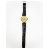 Gold Nugget Laughlin yellow plated stainless steel Quartz Analog watch. New Battery Installed. Comes in its Original Packaging