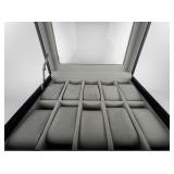 SONGMICS 20 Slot Black Leather Watch Case with Pull-out Drawer