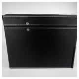 SONGMICS 20 Slot Black Leather Watch Case with Pull-out Drawer