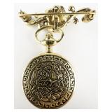 Avon HS Recognition 2000-2001 yellow plated base metal Hanging Pin Watch. New Battery Installed.