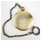 Caravelle Bulova CO gold tone base metal Mechanical Pocket Watch. 17 Jewels. Winds.