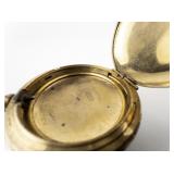 Carved gold tone base metal Empty Pocket Watch Case.