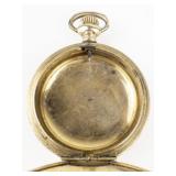 Carved gold tone base metal Empty Pocket Watch Case.