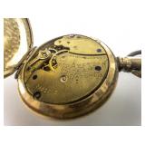 Waltham Open Face 34.7mm gold filled brass Mechanical Pocket Watch. Not Working.