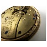 Waltham Open Face 34.7mm gold filled brass Mechanical Pocket Watch. Not Working.