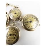 Group of 4 gold tone Mechanical Pocket Watches. Not Working.