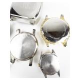Group of 6 Quartz Analog Watches. Need Bands. New Batteries Installed. All working.
