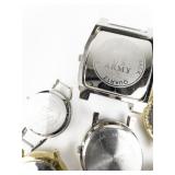 Group of 6 Quartz Analog Watches. Need Bands. New Batteries Installed. All working.