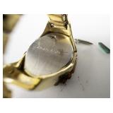 Digits  Multi-Colored Rhinestone gold tone base metal Quartz Analog Watch Ring. New Battery Installed.