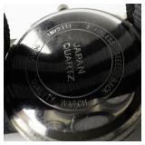 "CR" Black & Grey Nato Band stainless steel Quartz Analog watch. New Battery Installed.