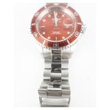 Invicta Pro Diver Red Dial stainless steel Quartz Analog watch. New Battery Installed.