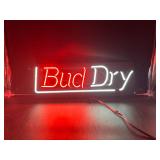 1989 Budweiser Bud Dry Beer Neon Sign