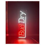 1989 Budweiser Bud Dry Beer Neon Sign