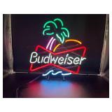 Budweiser Palm Trees, Sun & Waves Neon Sign