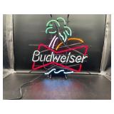 Budweiser Palm Trees, Sun & Waves Neon Sign