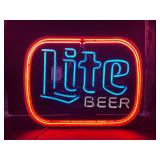 Gold Frame Lite Beer Neon Sign