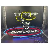 Tim McGraw Bud Light Neon Sign