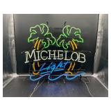 Michelob Light Double Palm Tree 4 Color Neon Sign