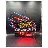 1995 Miller Genuine Draft Beer Football Neon Sign
