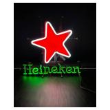 Heineken Double Light Triple Star Beer Neon Sign